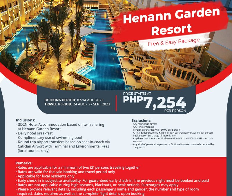 Henann Garden Resort Free and Easy Package